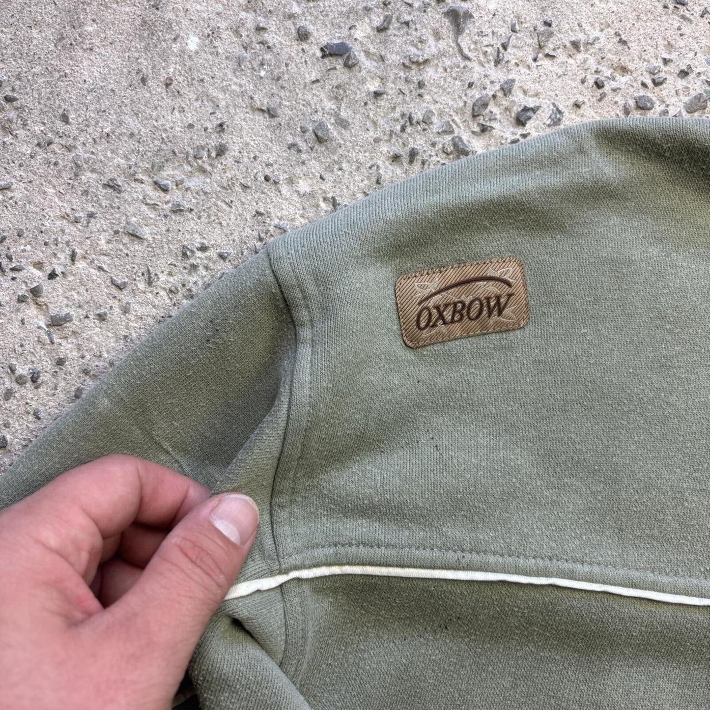 Khaki green Oxbow sweatshirt surf wear 00s - L