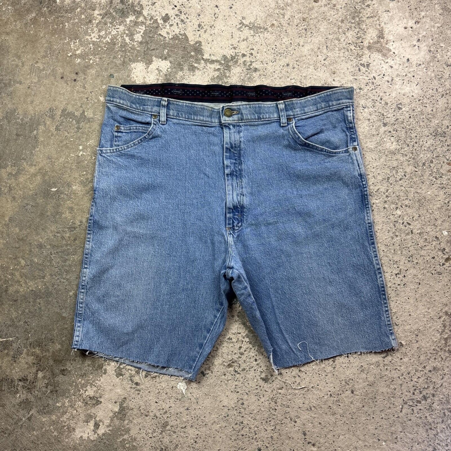 Blue Denim Wrangler Cut Off Jean Shorts | W42"