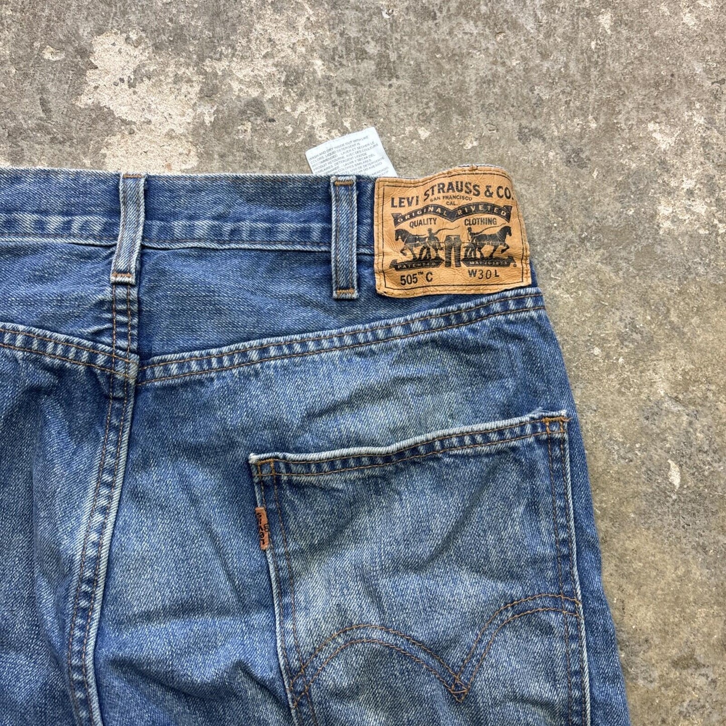 Distressed Levi’s 505 Blue Denim Cut Off Shorts - W30