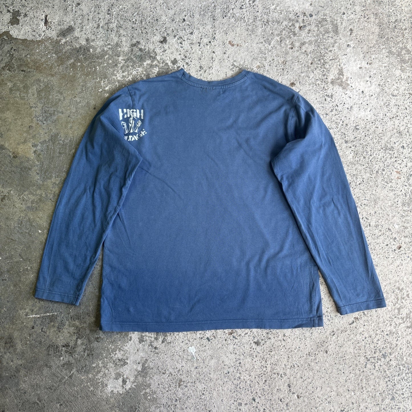 Blue O’Neil Y2K Graffiti Print Long-Sleeve T-Shirt | Size M