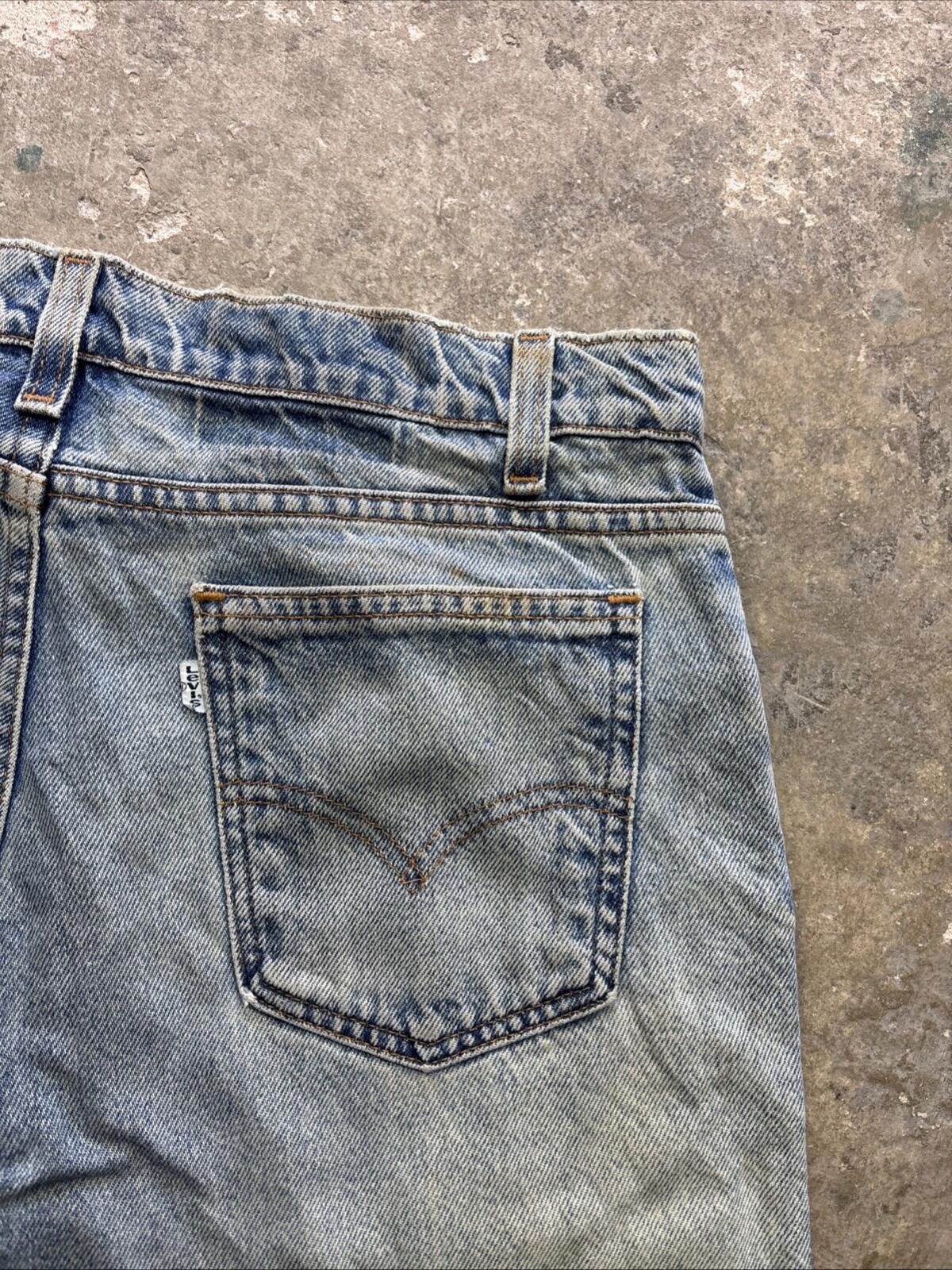 Distressed Vintage Levi’s 505 Blue Denim Shorts Made In USA - W34