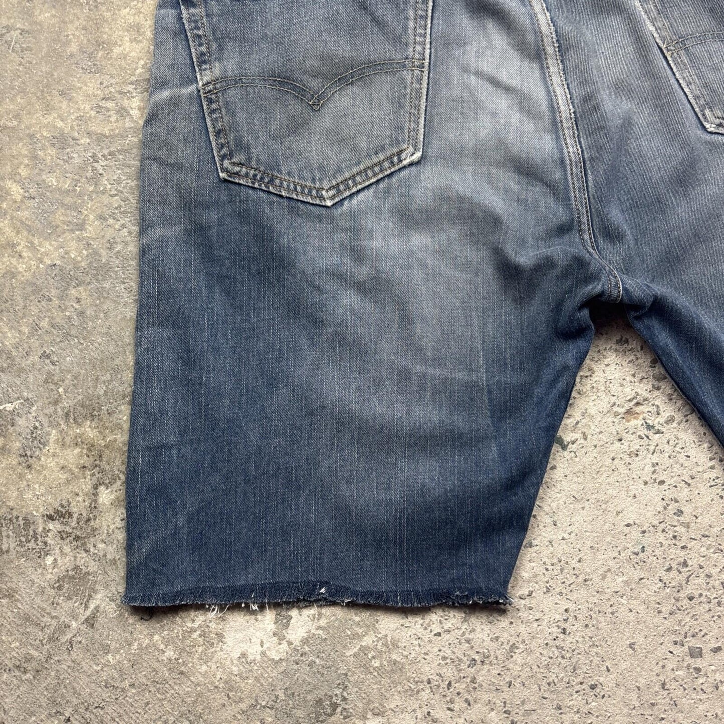 Blue Washed Denim Levi’s Cut Off Jean Shorts | 40"
