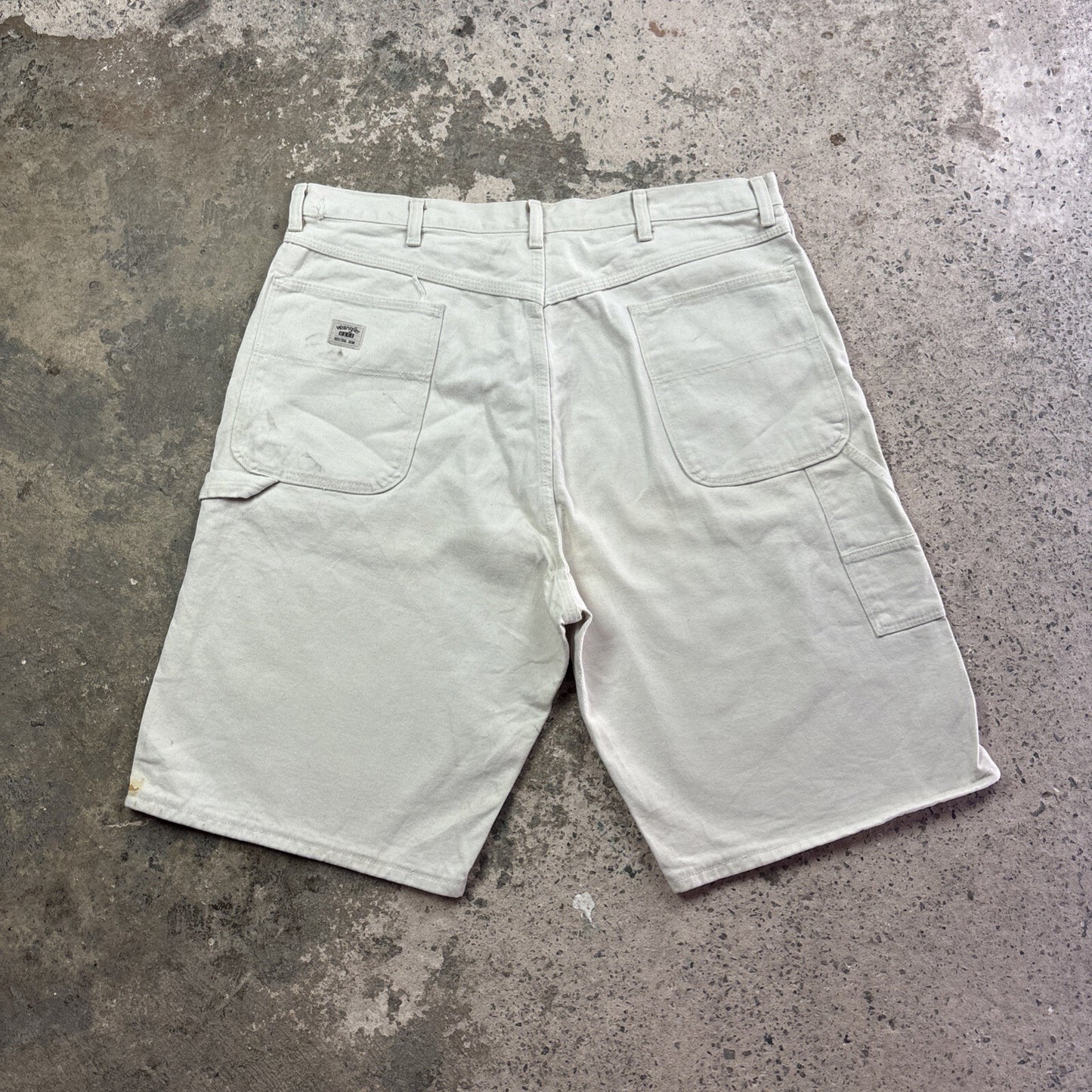 Cream Wrangler Cotton Carpenter Shorts | W38"