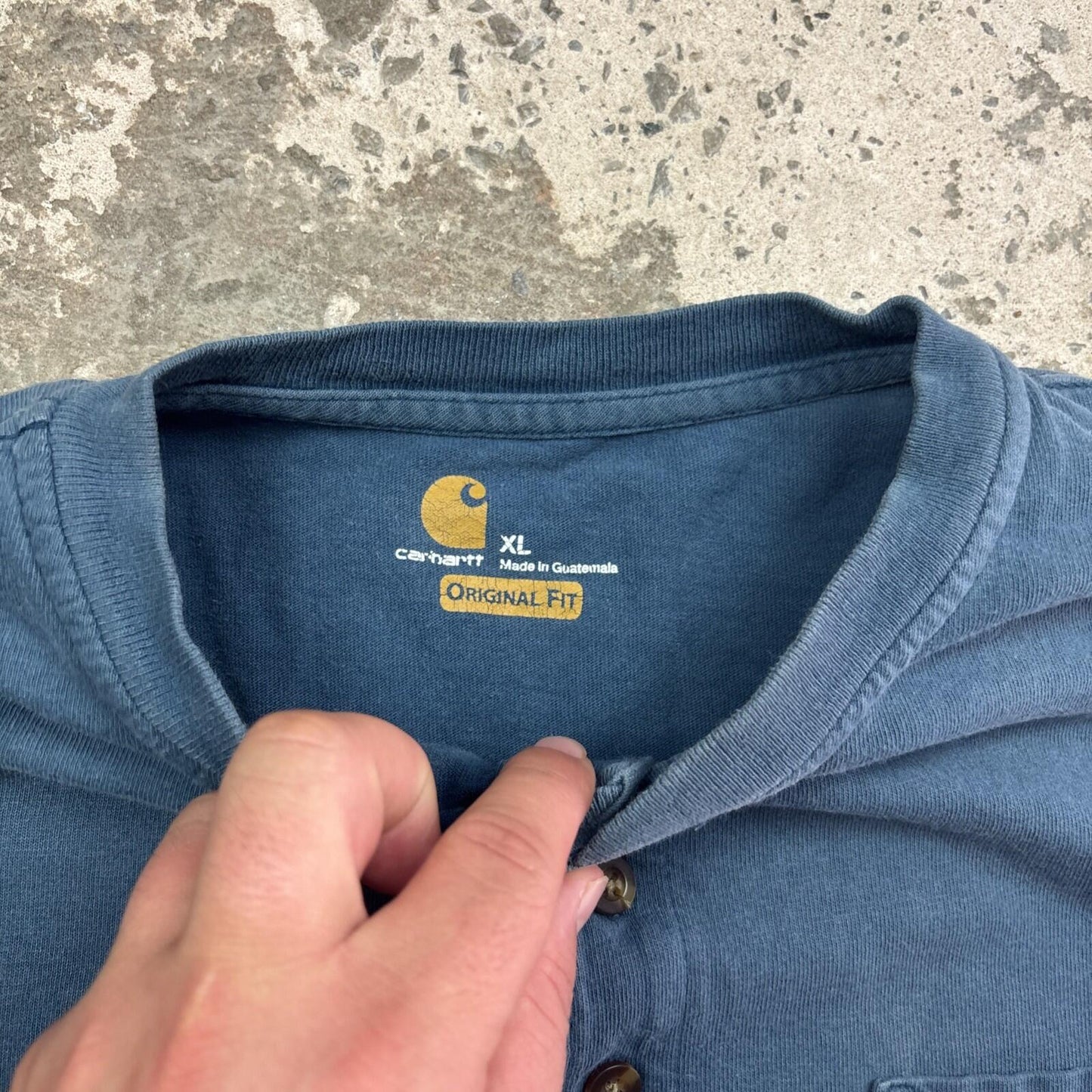 Blue Carhartt Original Fit Button-up Men’s T-shirt | Size XL