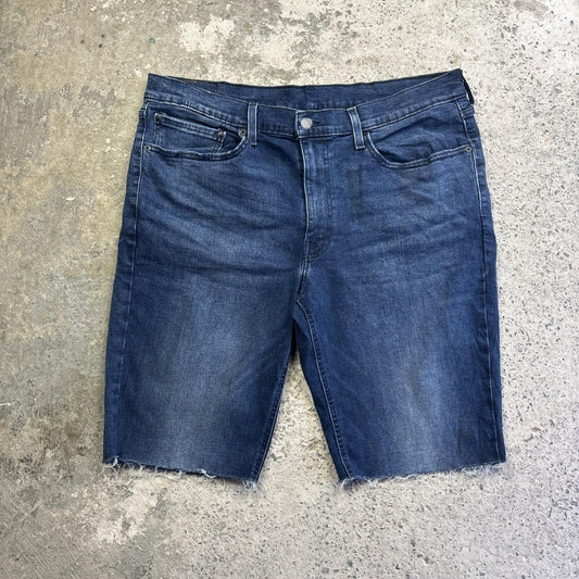 Navy Denim Levi’s Cut Off Jean Shorts | W36"