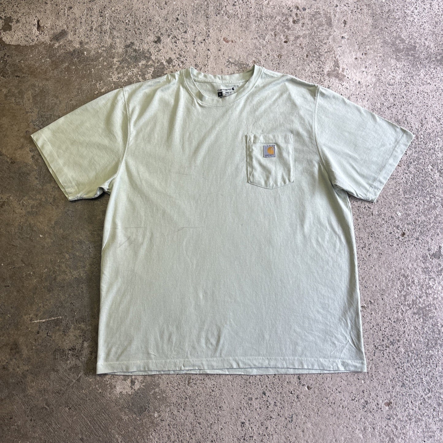 Light Green Carhartt Chest Pocket T-Shirt W/ Embroidered Logo | Size: XL