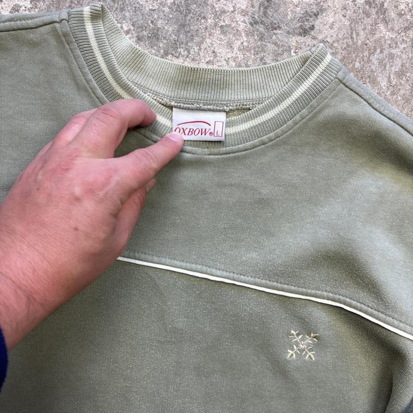 Khaki green Oxbow sweatshirt surf wear 00s - L