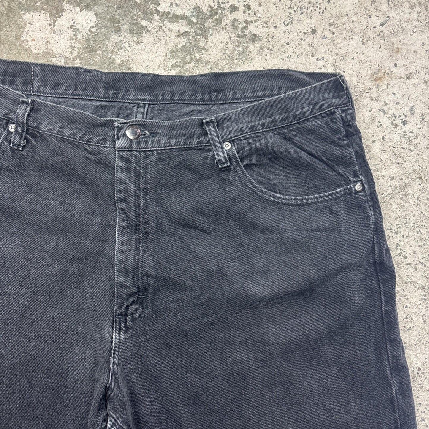 Black Denim Wrangler Cut Off Jean Shorts | W40"