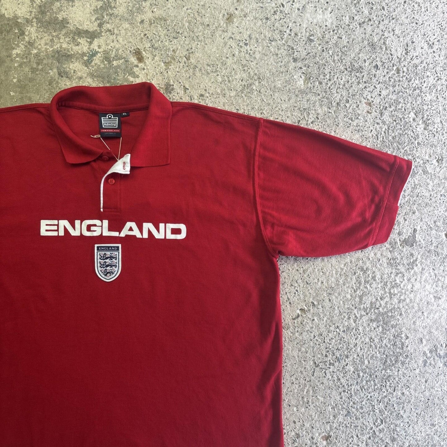 Red England Football Admiral Print Polo Shirt | Size: XL