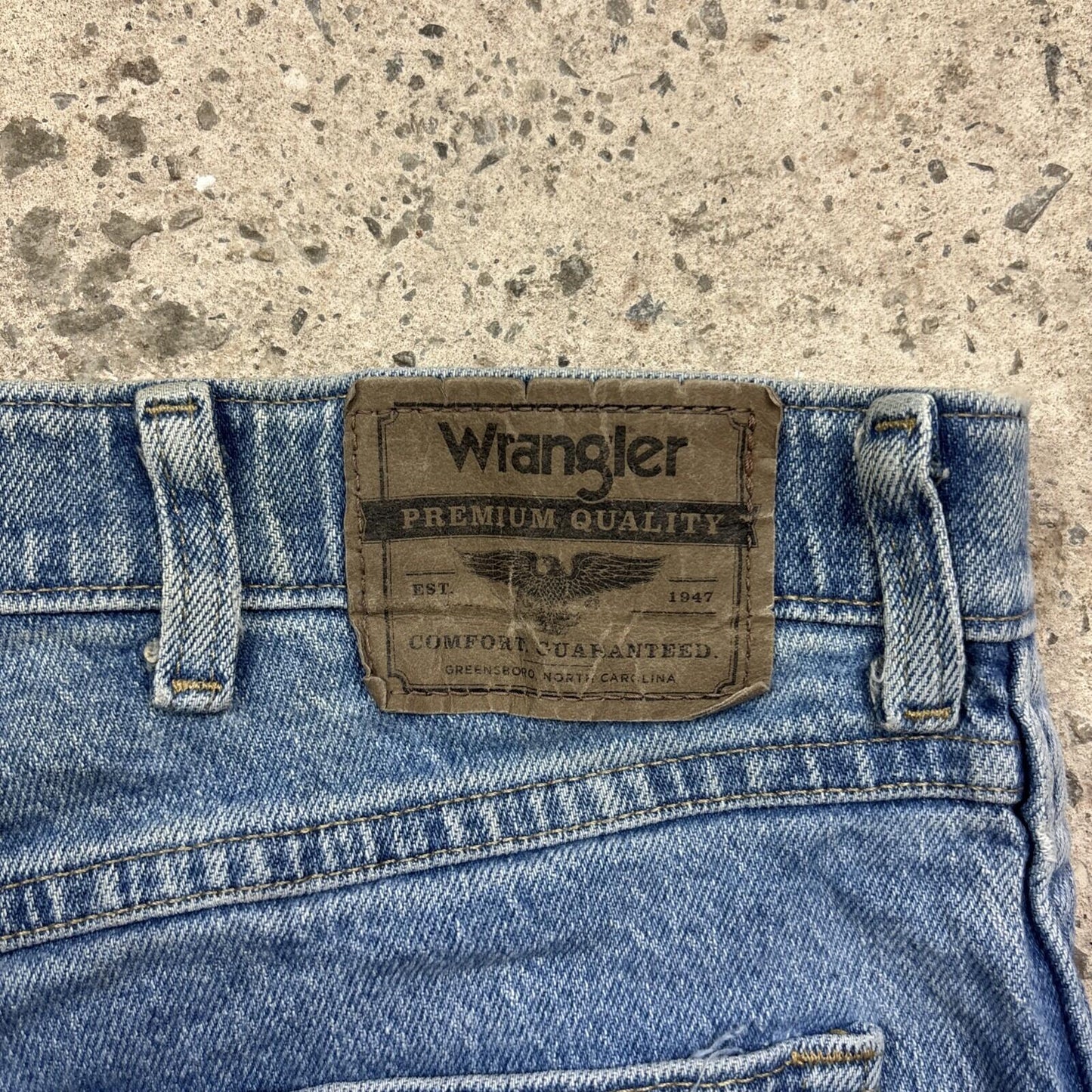 Blue Denim Wrangler Cut Off Jean Shorts | W42"