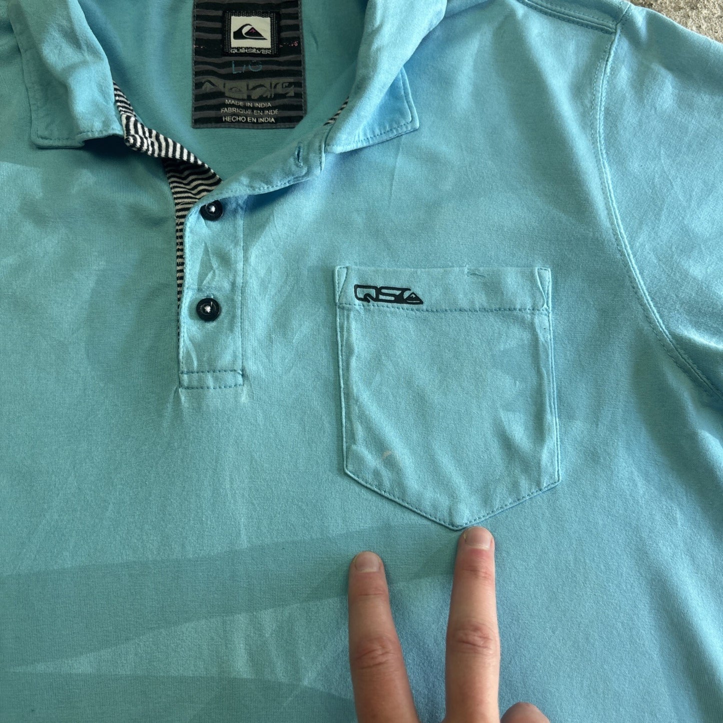 Blue Quiksilver Y2K Polo Shirt W/ Chest Pocket | Size L