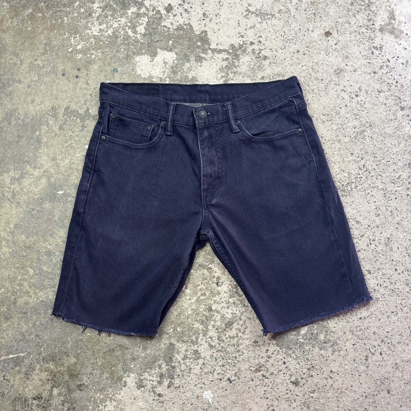 Dark Blue Levis 511 Cut Off Denim Jean Shorts | W32"