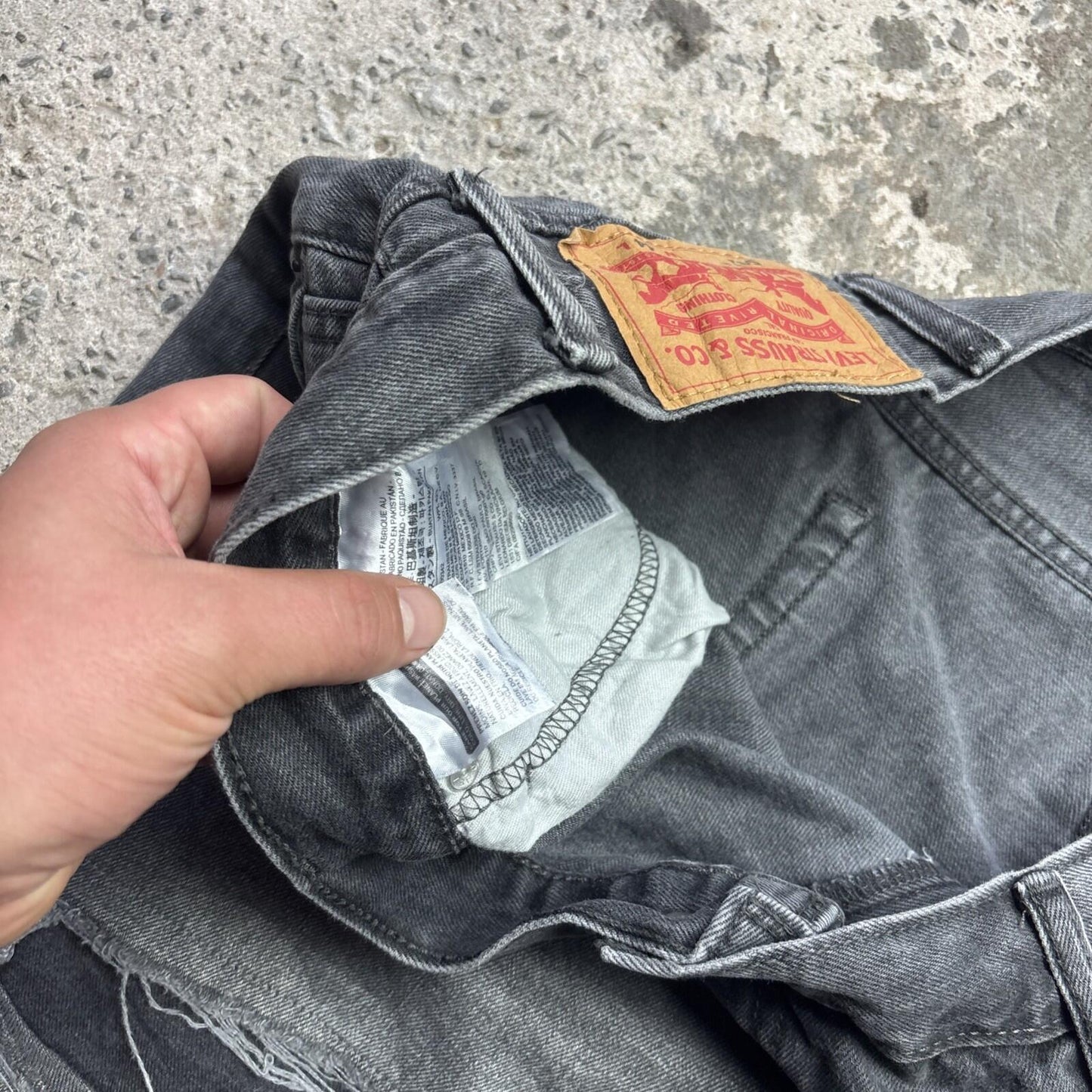Distressed Grey Levi’s 511 Men’s Cut Off Shorts | W44