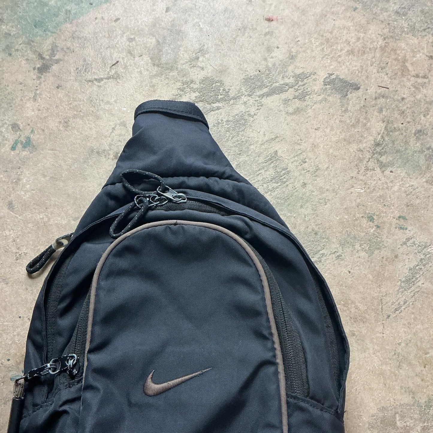 Black and Khaki Nike Pullover Backpack Rucksack