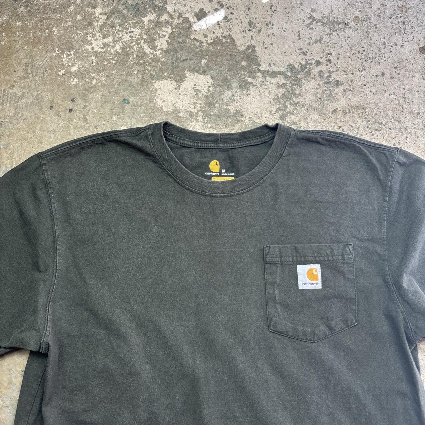 Olive Green Carhartt Pocket Original Fit Men’s T-shirt - M
